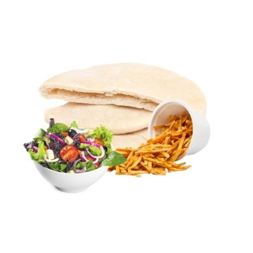 Chips in Pitta with Salad