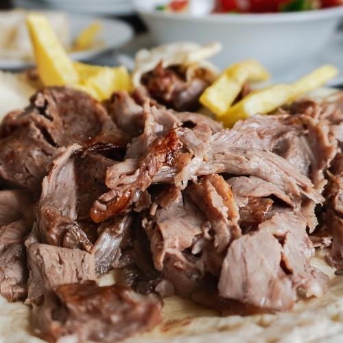 Lamb Doner Meat and Chips